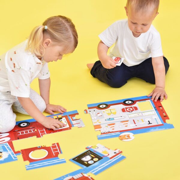 Dėlionė - surask porą. Gaisrininko automobilis