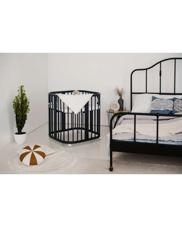 7in1 daugiafunkcinė tamsaus grafito spalvos kūdikio lovytė