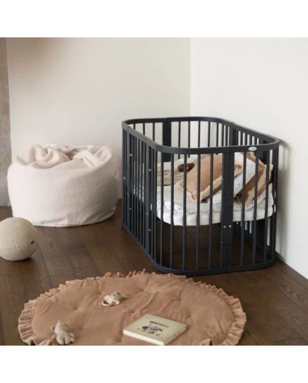 7in1 daugiafunkcinė tamsaus grafito spalvos kūdikio lovytė