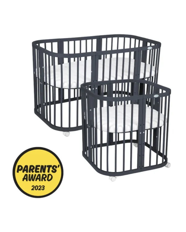 7in1 daugiafunkcinė tamsaus grafito spalvos kūdikio lovytė