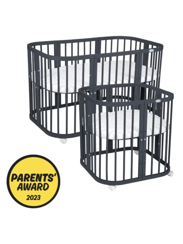 7in1 daugiafunkcinė tamsaus grafito spalvos kūdikio lovytė