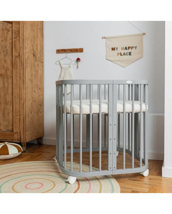 7in1 daugiafunkcinė pilka kūdikio lovytė