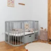 7in1 daugiafunkcinė pilka kūdikio lovytė