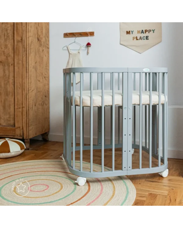 7in1-baby-crib-with-mattress-gray (8) 7in1 daugiafunkcinė pilka kūdikio lovytė