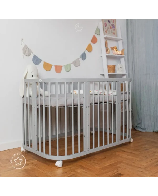 7in1-baby-crib-with-mattress-gray (9) 7in1 daugiafunkcinė pilka kūdikio lovytė