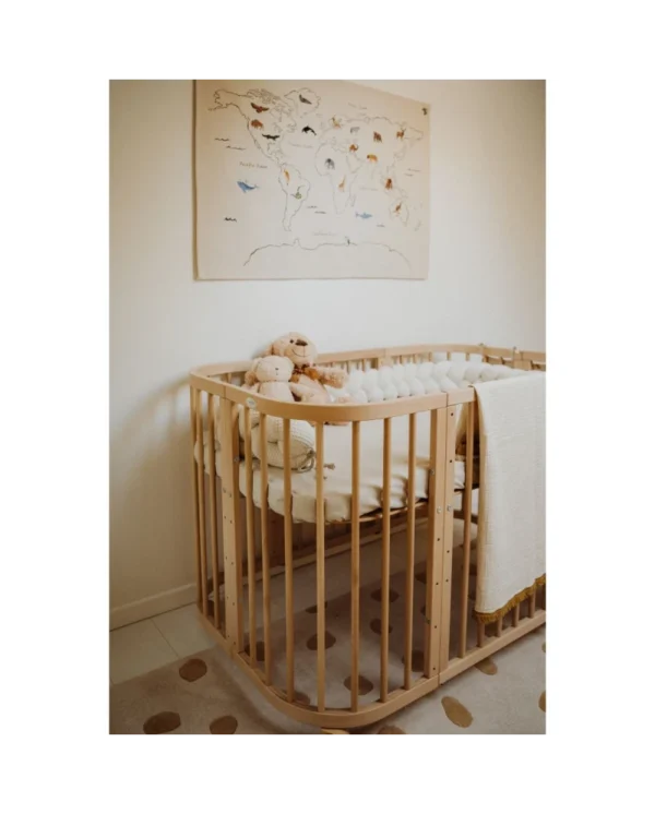 7in1 daugiafunkcinė medinė kūdikio lovytė