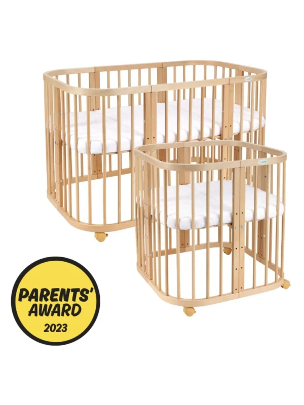 7in1 daugiafunkcinė medinė kūdikio lovytė