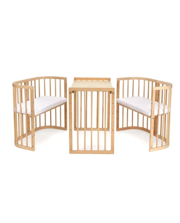 7in1 daugiafunkcinė medinė kūdikio lovytė