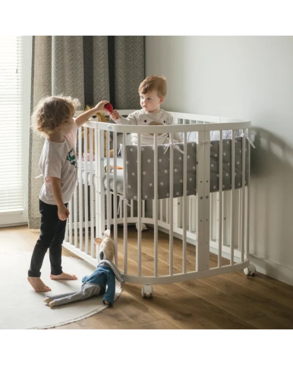 7in1 daugiafunkcinė balta kūdikio lovytė
