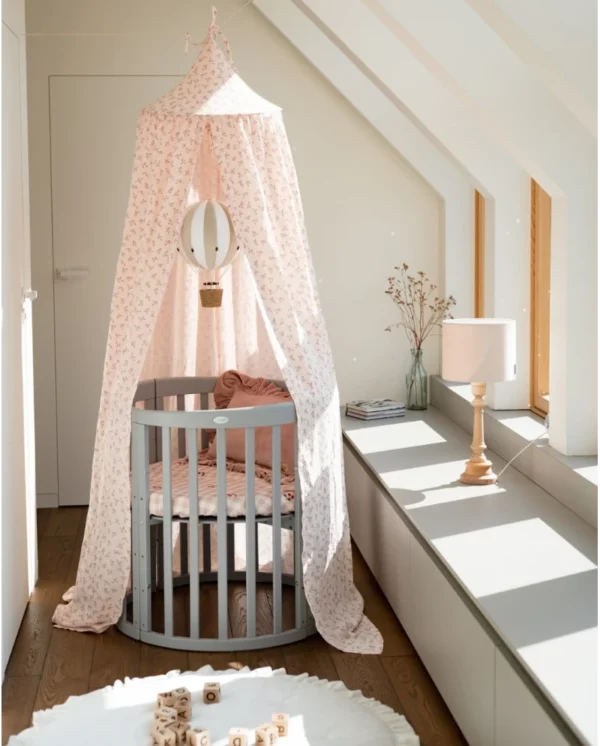 Ovali 7in1 daugiafunkcinė pilka kūdikio lovytė