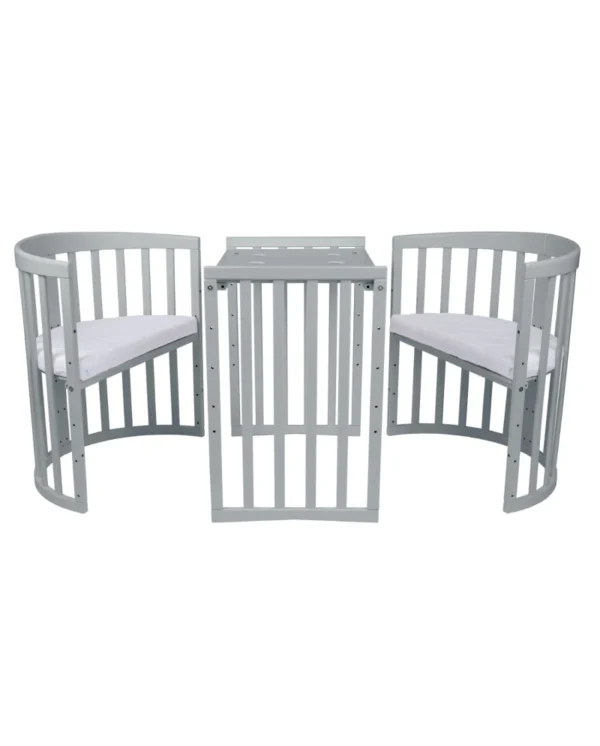 Ovali 7in1 daugiafunkcinė pilka kūdikio lovytė