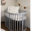 Ovali 7in1 daugiafunkcinė pilka kūdikio lovytė