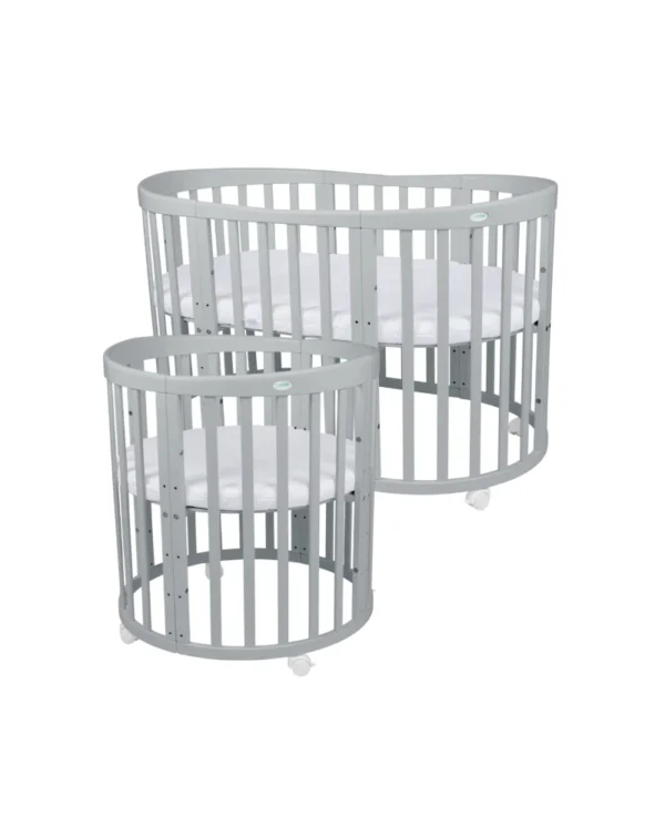 Ovali 7in1 daugiafunkcinė pilka kūdikio lovytė