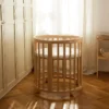 Ovali 7in1 daugiafunkcinė medinė kūdikio lovytė