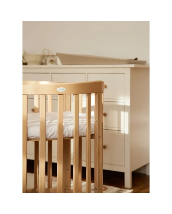 Ovali 7in1 daugiafunkcinė medinė kūdikio lovytė