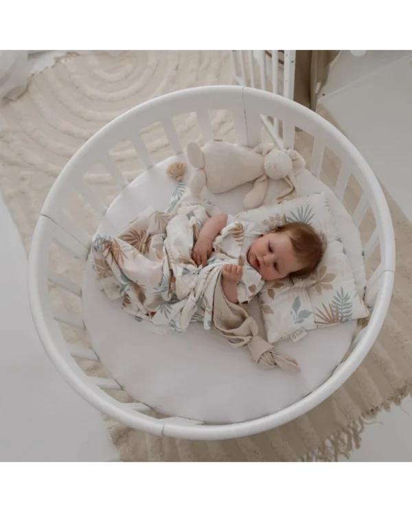 Ovali 7in1 daugiafunkcinė balta kūdikio lovytė