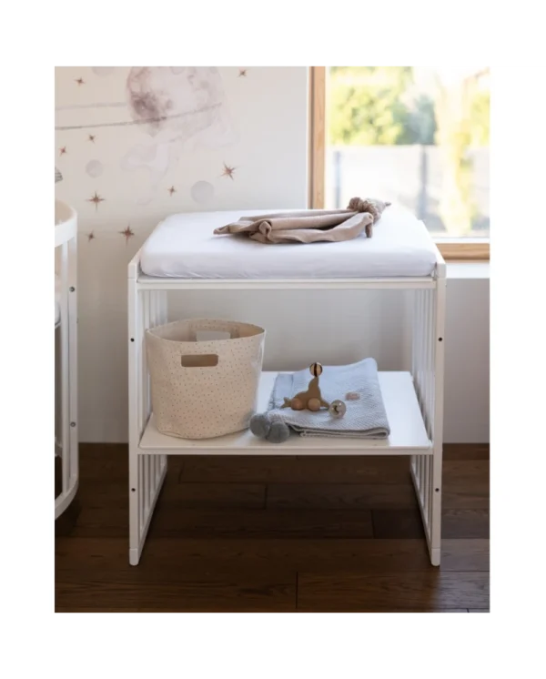 Ovali 7in1 daugiafunkcinė balta kūdikio lovytė