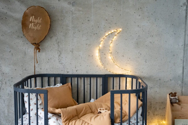 7in1 daugiafunkcinė tamsaus grafito spalvos kūdikio lovytė