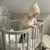 5in1 daugiafunkcė medinė alyvuogių spalvos kūdikio lovytė