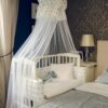 Šoninė balta lovelė Waldin 2in1 su čiužiniu
