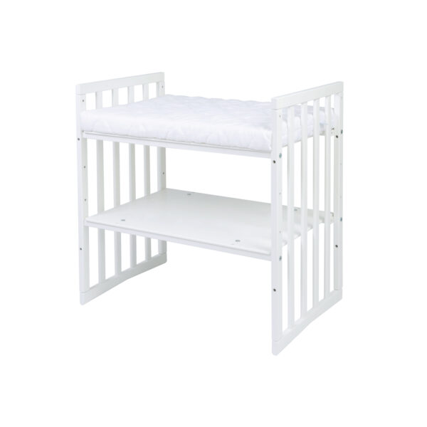 Ovali 7in1 daugiafunkcinė balta kūdikio lovytė