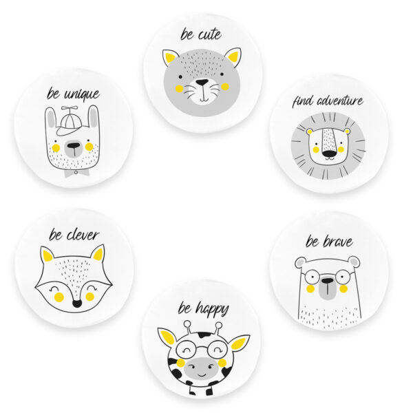 eng_pl_Poduszki-ekoskora-zestaw-ZWIERZATKA-AFIRMACJE-3-cm-6-szt-AKSON-38304_1 Eko odos pagalvėlių rinkinys „Gyvūnėliai afirmacijos“ 6 vnt.