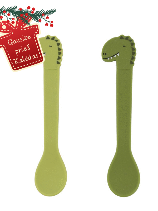 Silikoninių šaukštelių rinkinys 2 vnt. - Dinozauras trixie™