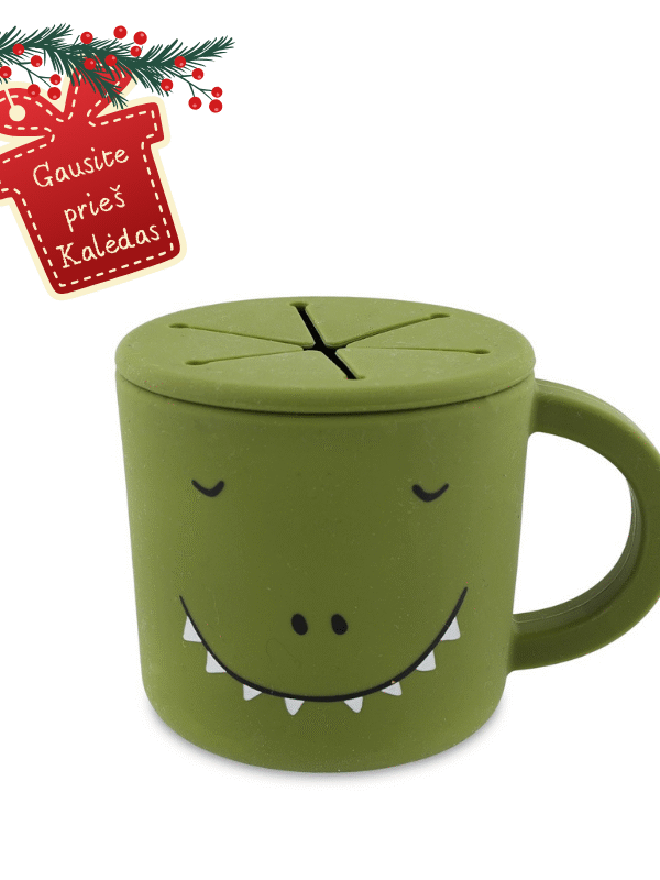 Silikoninis užkandžių puodelis - Dinozauras trixie™