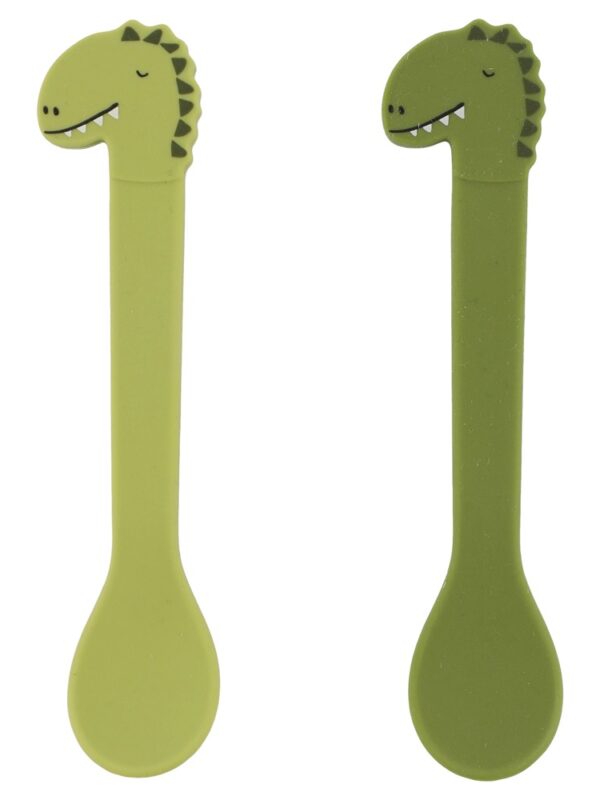 P_96_419_1 Silikoninių šaukštelių rinkinys 2 vnt. - Dinozauras trixie™