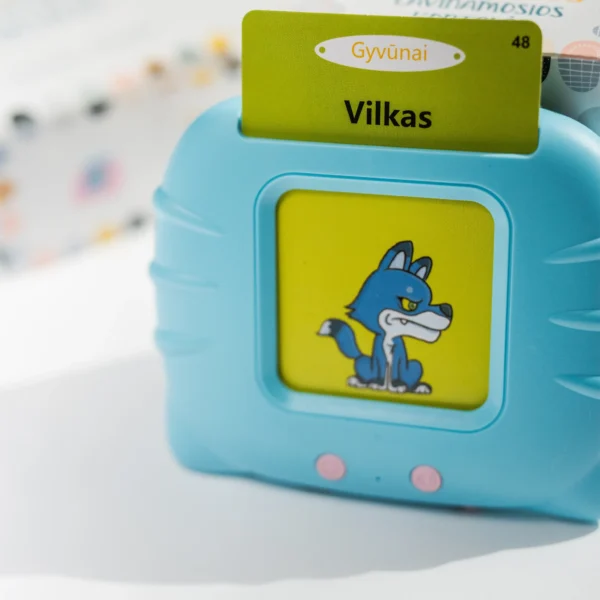 Kalbančios kortelės vaikams – 224 lietuviški žodžiai (melsvas)